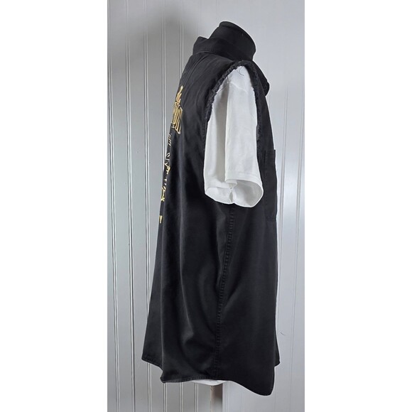 Harley Davidson Motorcycle Black Sleeveless Shirt Mens XL Gold Embroidered Eagle - Picture 3 of 14